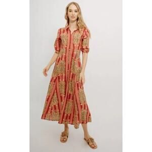 guadalupe M pink striped tiger Luciana dress